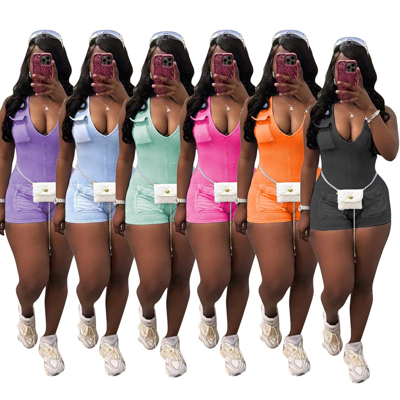 Womens Jumpsuits 2025 New Fashion Casual Washed Jumpsuit Shorts Rompers 6 Colors