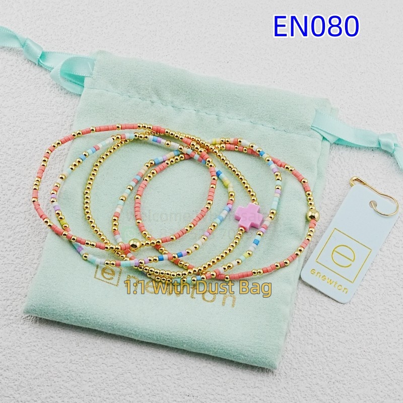 1:1 E-Newton Brand Gold Jewelry Beaded Love Bracelet Women Birthday Christmas Gift EN080