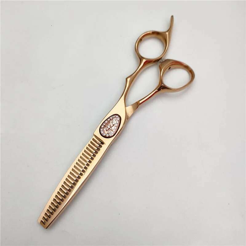 440C Gold Plating 3D Hairdressing Gypsophila screws 6.0Inch Salon Barber Professional Hair-cutting Scissors Set