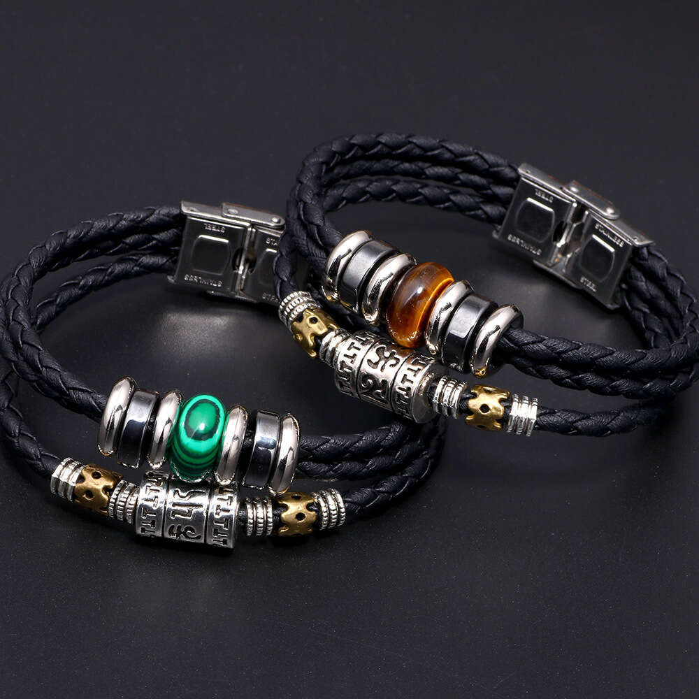 Fashion Lapis lazuli stainless steel buckle, tiger eye stone bracelet, natural stone, hidden sier jewelry
