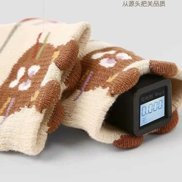 1-12T Childrens Winter Socks Newest Bunny Pattern Warm Socks Girls Winter Thicken Cotton Thermal Socks Mid Calf 5 Pairs/lot G251124