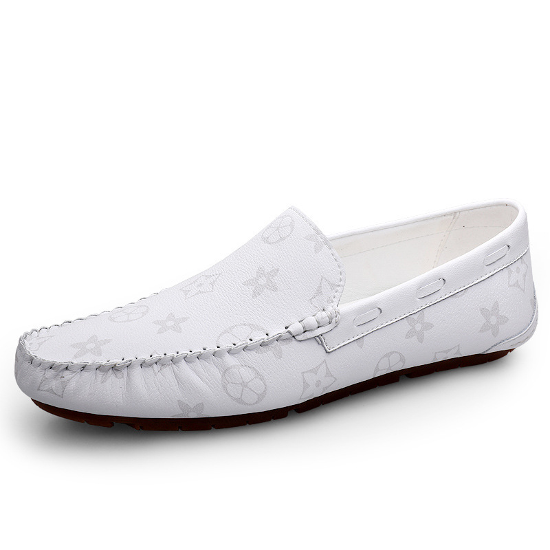 Free shipping men's fashion printed leather loafers multi pattern non slip comfortable breathable versatile daily wear casual driving shoes for o - view 3