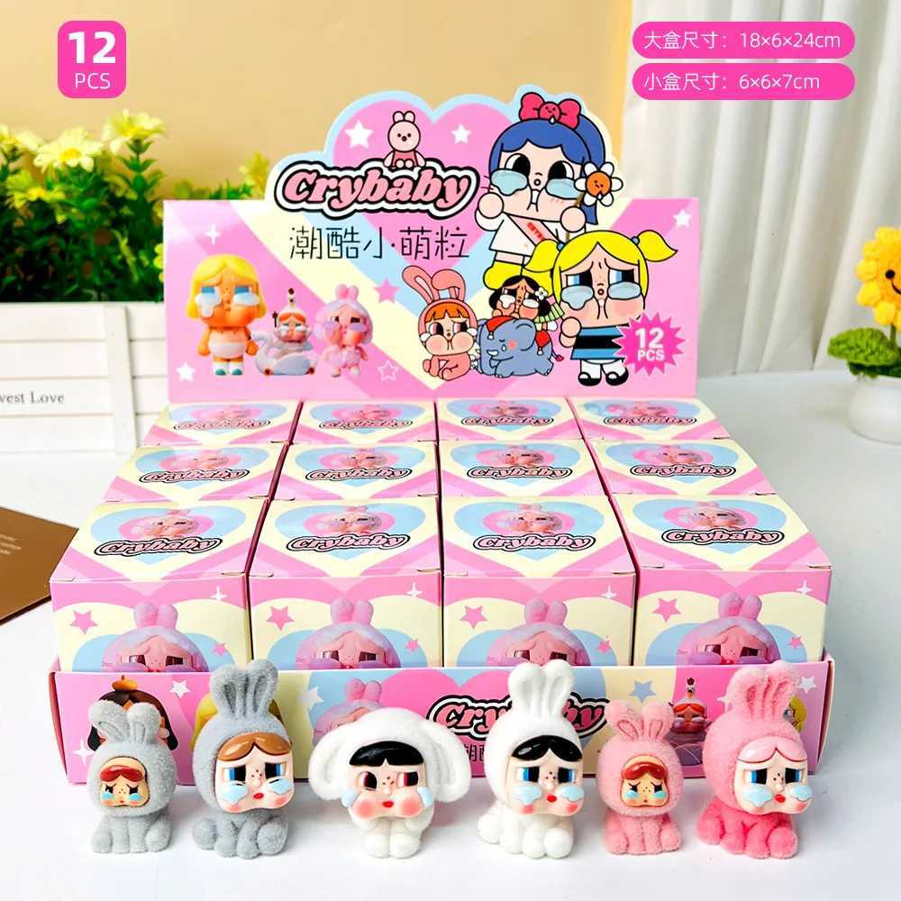 Flocking Crying Baby Blind Box Orange Little Police Officer 3D Cute Particle Doll Trendy Play Mystery Box Gift WholesaleT250424