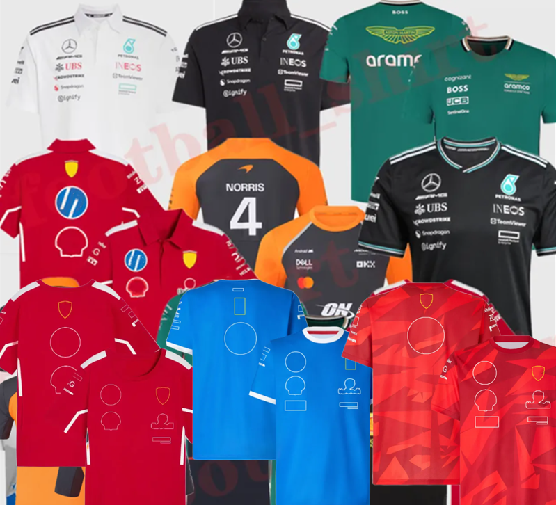 Aston Martin Men's T-Shirts Ferrari Jersey Mercedes Alonso T-shirt F1 2024 2025 2026 Official Mens Fernando Alonso T-Shirt Formula 1 Racing Suit F1 Shirt MOTO Moto