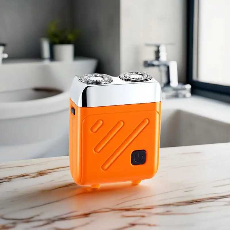 Mini Electric Shaver Dual Head Waterproof Type-C Rechargeable Shaver Travel Rotary Razor Mens Portable Hair Beard Trimmer Tool L251124