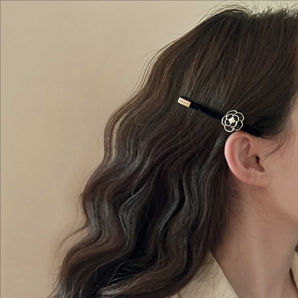 luxury 2Pcs French Retro Pearl Oil Drop Camellia Hair Clip Fashionable High-end Duck Beak Clips Elegant Hair Accessory For Women K251124