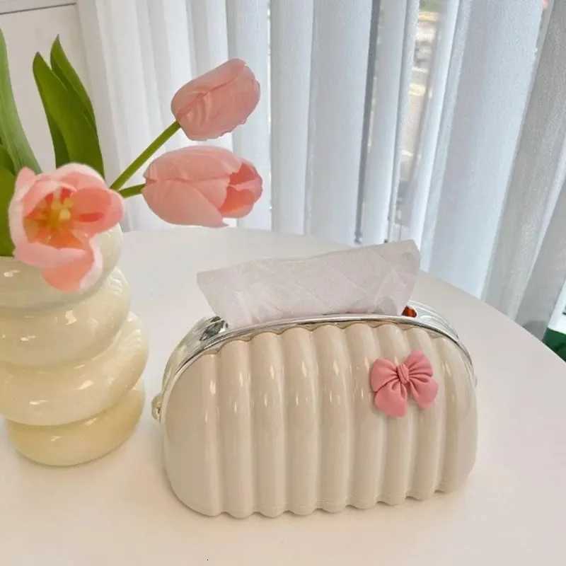 Simple Irregular Cloud Shape Tissue Box with Spring Inside Home Living Room Light luxury Shell Spring Paper Box HolderM251124