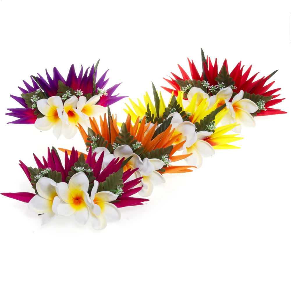 Artificial Silk Bird of Paradise Plumeria Hawaiian Foam Flower Hair Clip Decorative Hairpin Accessories for Women Girls KN-HC004 250420