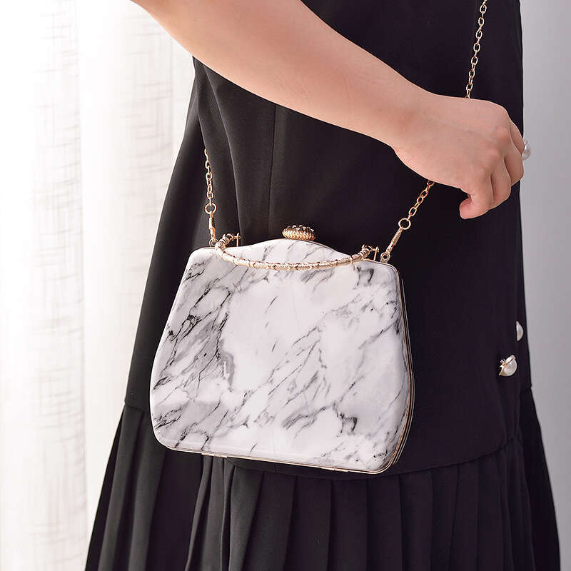 Dinner Bag Marble Pattern PU Dinner Creative Minimalist Banquet Personalized Women S Party Bag KQ