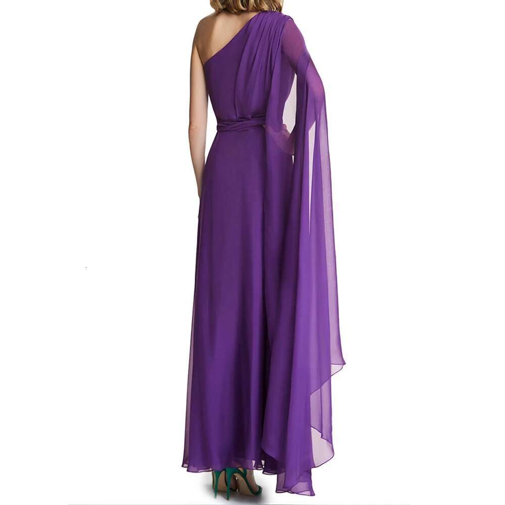 CHCH Women's Long 2024 New Simple Purple Elegant Business Party Wedding Bridesmaid Dress