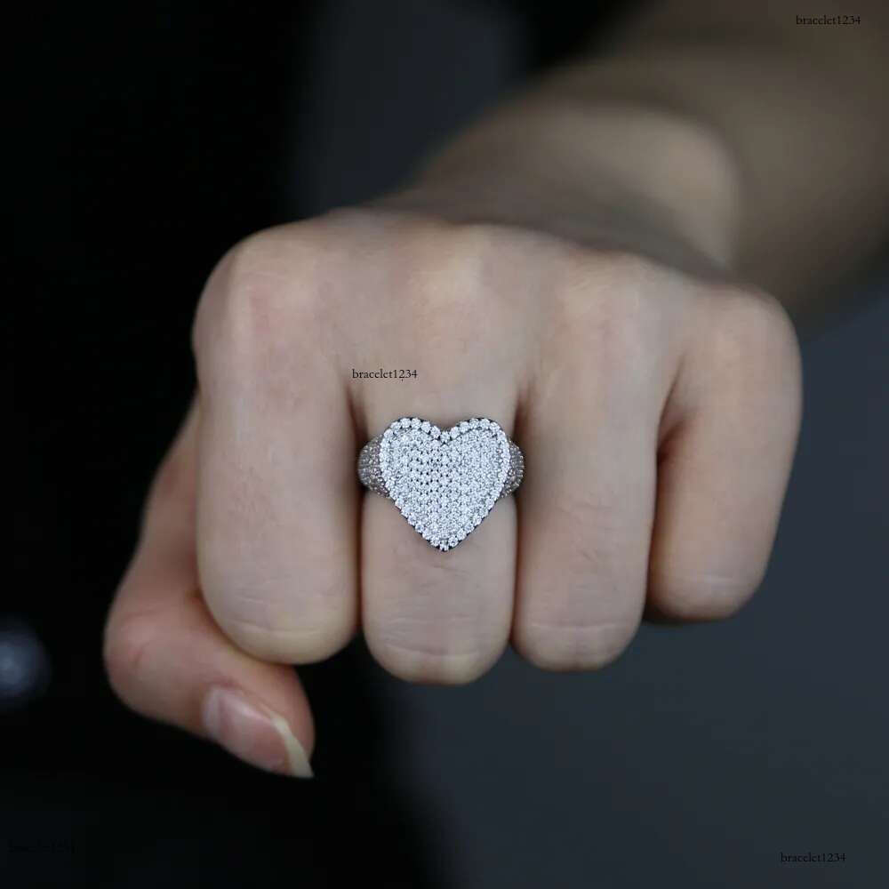 Luxury designer Colored Ring Ice Out VVS Moissanite Ring Hip Hop Punk Rap Women Jewelry with FREE shipping