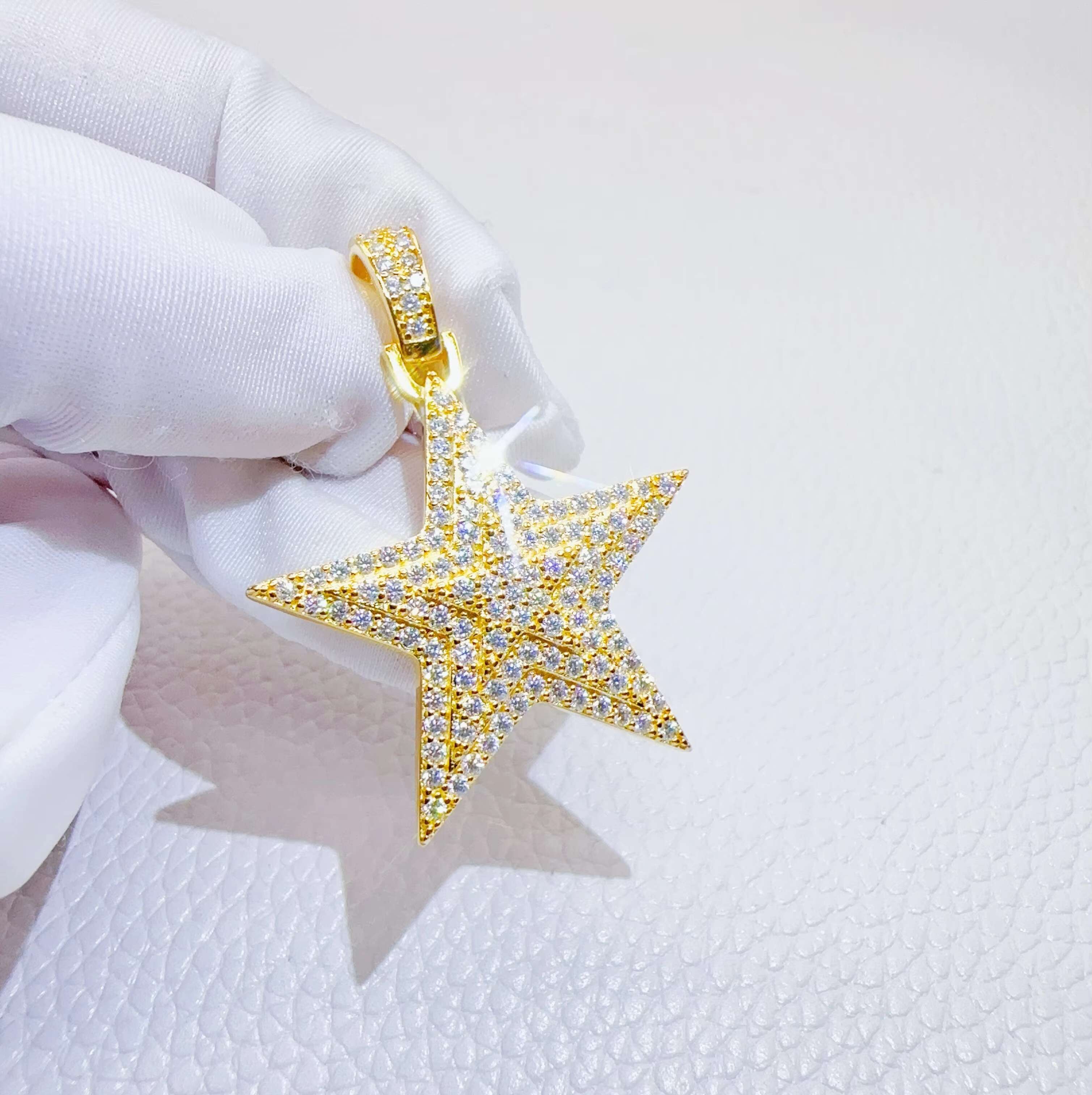 Moissanite Jewelry VVS Lab Diamond Iced Out Custom Pendant Hip Hop Star Pendant for Men women