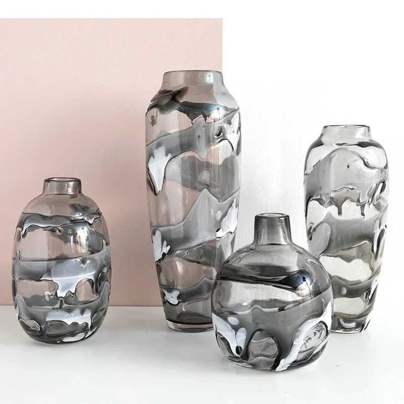 Light Luxury Glass Vase Living Room Foyer Decoration Hydroponic Flower Arrangement Home Art C251124