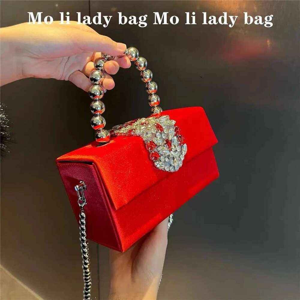 Designer Bag 2025 Designer Bag 2025 Women Satin Handbag Square Crystal Shiny Rhinestones Dia Evening Wedding Party Clutch Purse Crossbody Bag Luxury B