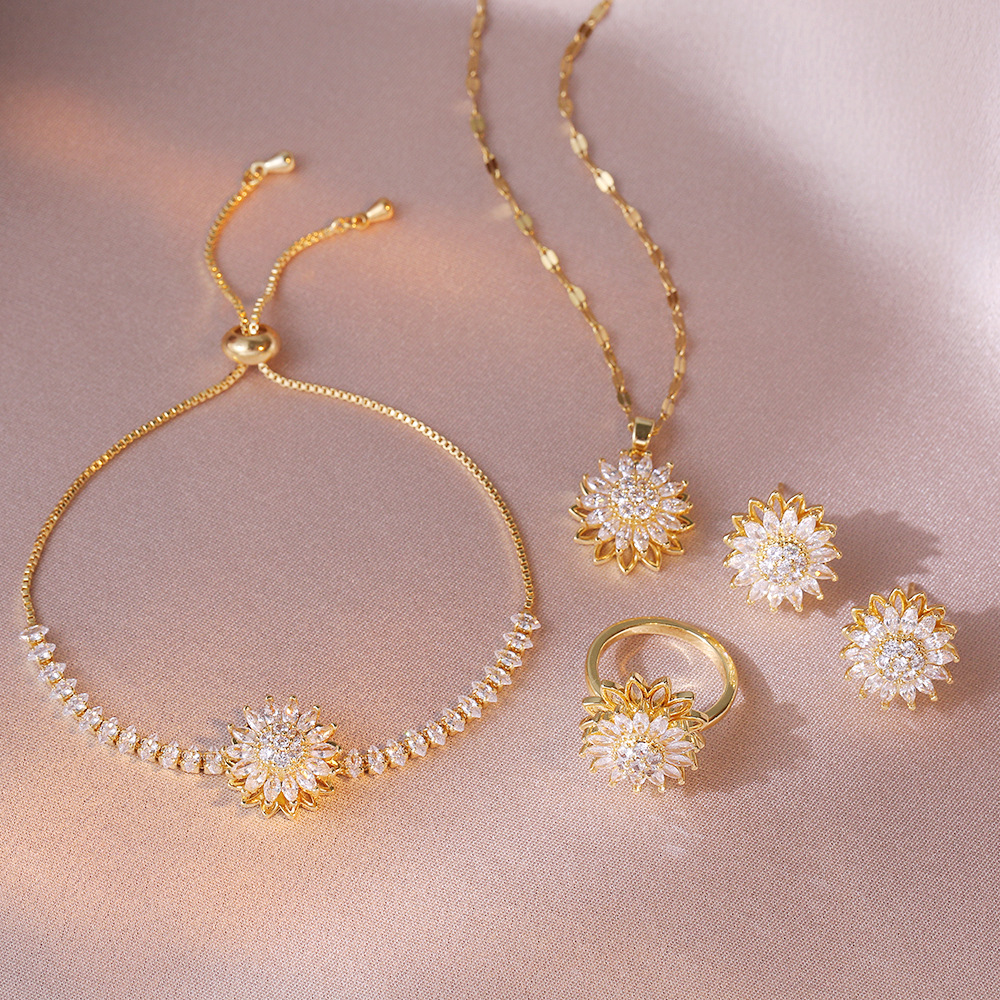 moissanite chain designer necklace designer necklace for woman diamond chain luxury jewelry women mens necklace Sunflower ins collarbone necklace Ring