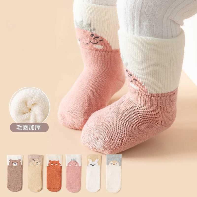 3 Pair CHIldrens SOCKS Winter Warm Thick Cute Boys and Girls Baby Woolen Hoop SOCKS Middle Tube SOCKS G251124