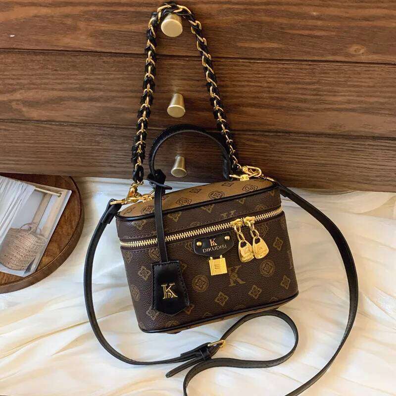 2025 Floral Print Box Women's Chain Strap Bag, Vintage Shoulder Tote, Minimalist Day-to-Night Bag