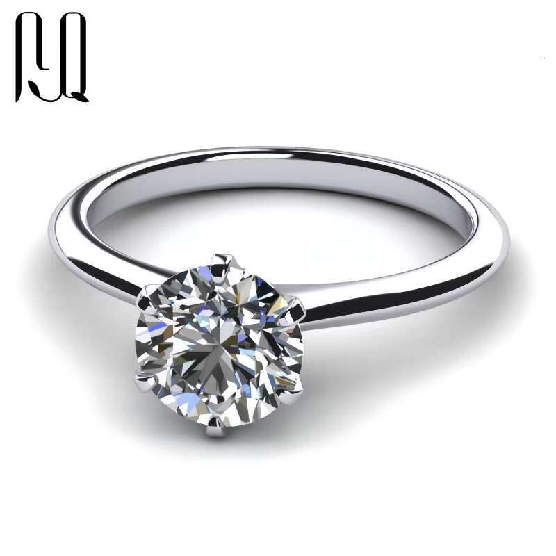 PYQ 925 Sterling Silver Solitaire Moissanite Engagement Rings for Women 3ct 5ct Womens Jewelry