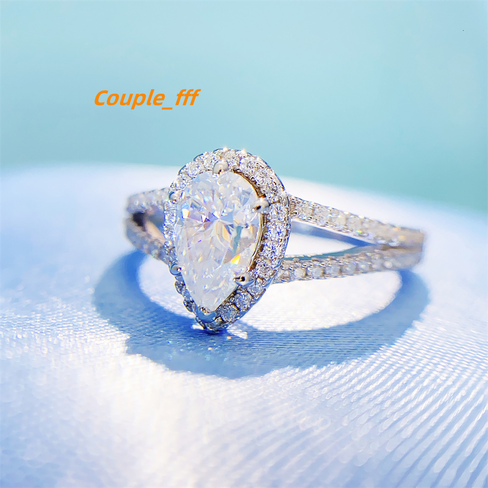 2024 Pear Cut GRA VVS Moissanite Diamond Wedding Ring Fine Jewelry 925 Sterling Silver Moissanite Engagement Rings for Women