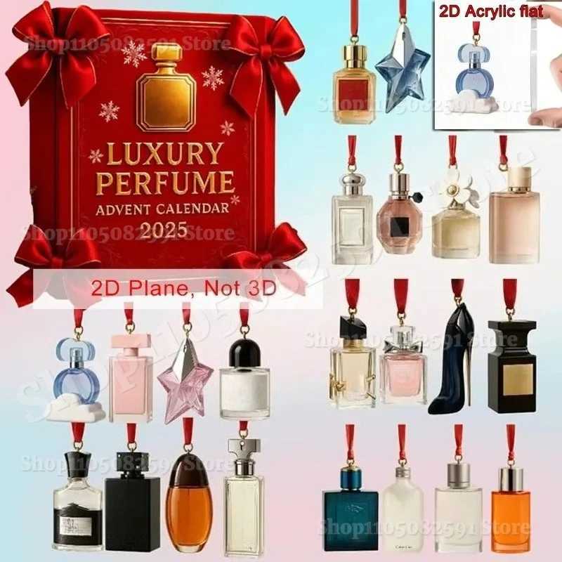 Luxury Perfume Advent Calendar 24 Days Countdown Calendar Blind Box 2D Acrylic Pendant Christmas Gifts Excluding Perfume Liquid L251122LOLC