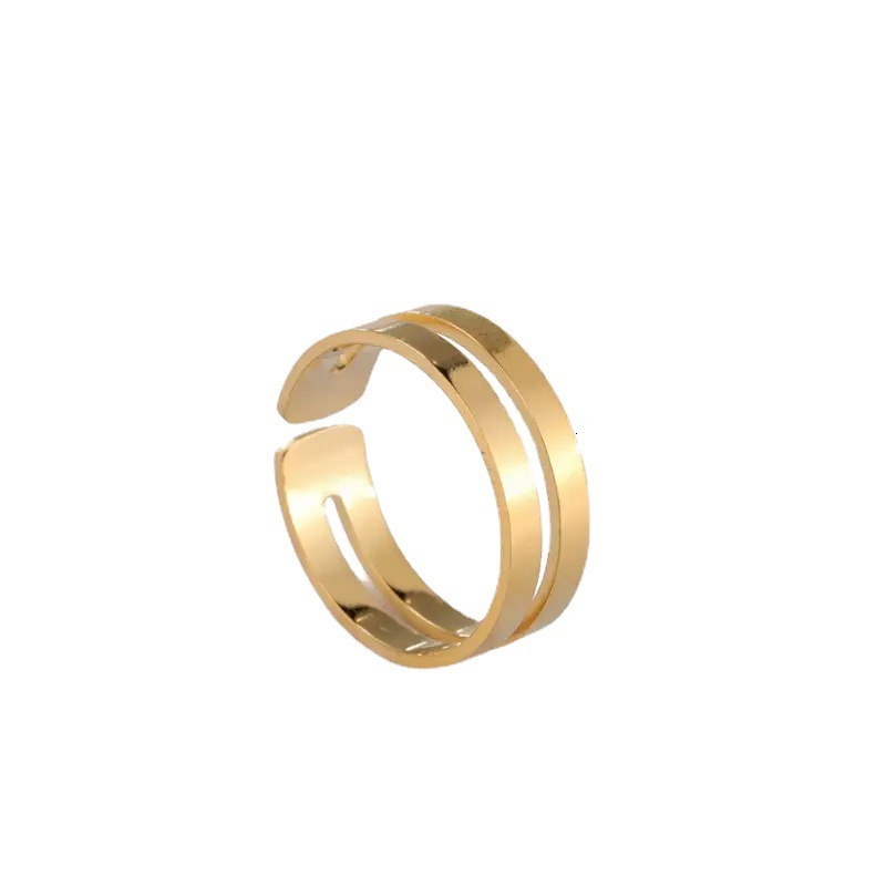 Top Source Jewelry Simple temperament Open Men's and Women's Stainless Steel Ring Handmade Decoration