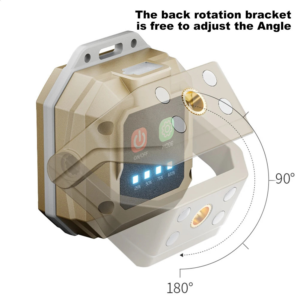 COB LED Work Light Rechargeable Flashlight with Magnetic Base Inspection Light Waterproof Torch Light for Outdoor Camping Hiking 250423