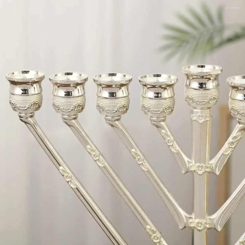 Candle Holders 9 Branches Holder Zinc Alloy Candelabrum Stands Hanukkah Menorah For Christmas Party Wedding Home Decor Gift H260310