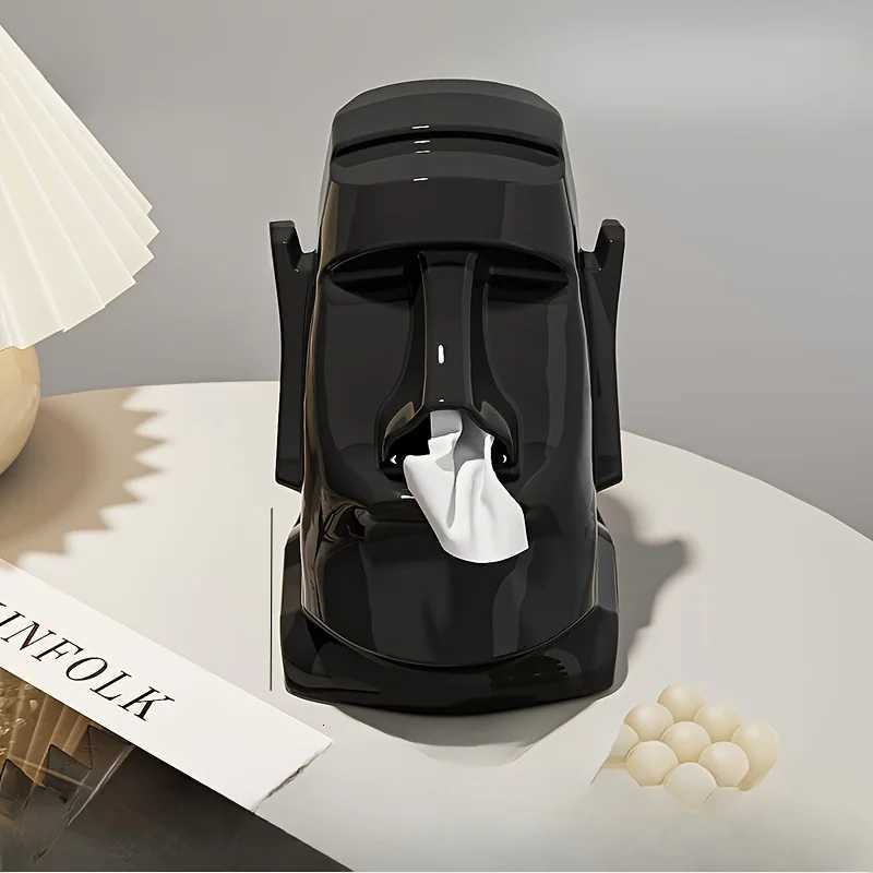 1pc Household Tissue Box Creative Stone Statue Headphone Holder Sunglasses Storage Rack Desktop Decorative Item Napkin BoxM251124