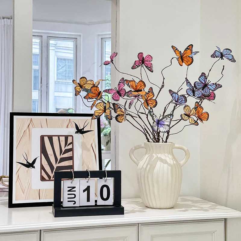 Creative Vase with Butterfly Flower Branches DIY Bouquet Home Living Room Porch Dining Table Wedding Decoration C251124