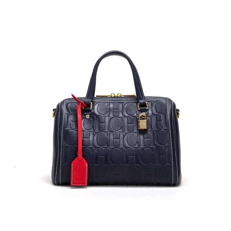Simple Solid Colour Women's Handbag With Letter Printing Large Capacity Exquisite Craft Lock Accessories