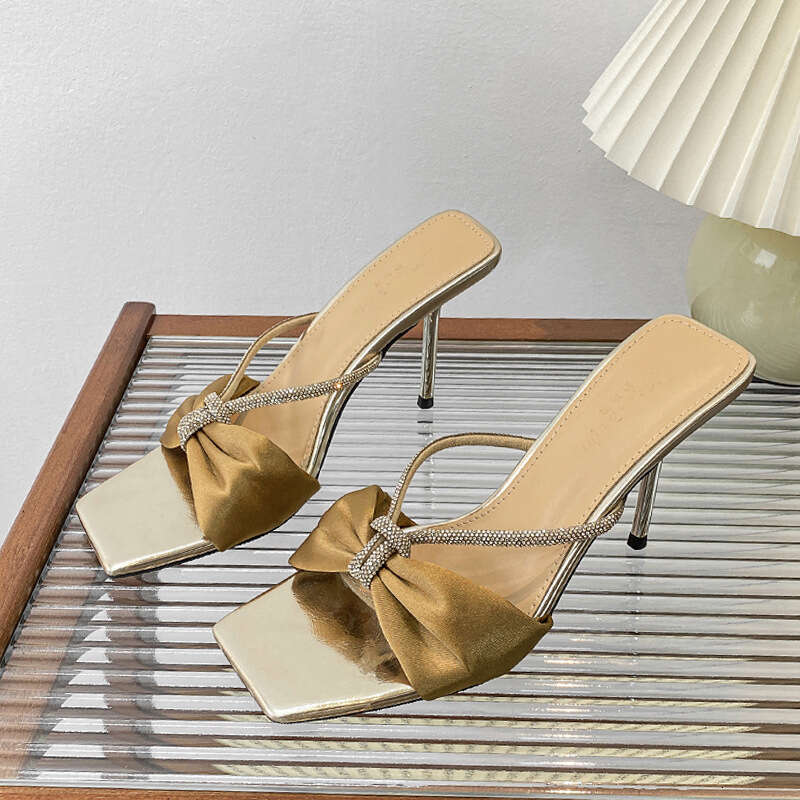 Woman Sandals Huizhou Purple Rhinestone Flat Women In The Summer Of New High Heels And Sandals For Outdoor Wear