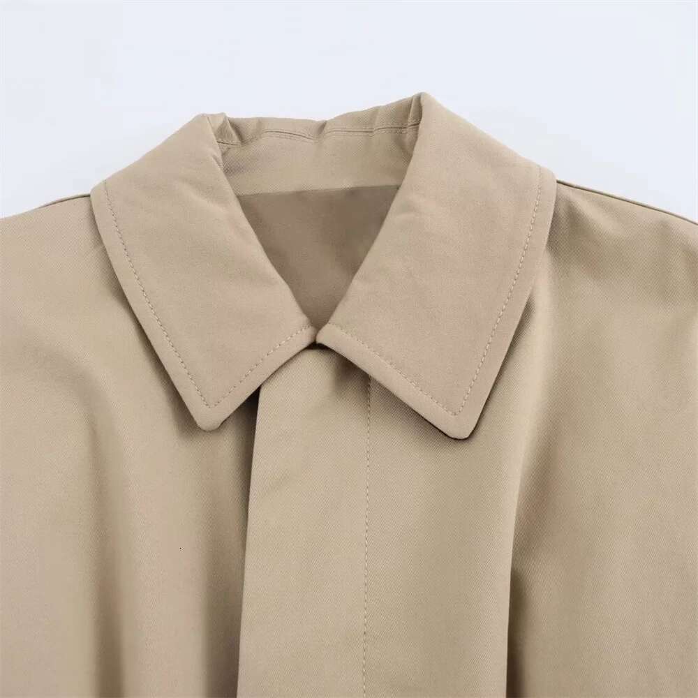 Designer Clothes Autumn New Product Women's Casual Versatile Belt Decoration Solid Color Collar Jacket Windbreaker Style Short Coat