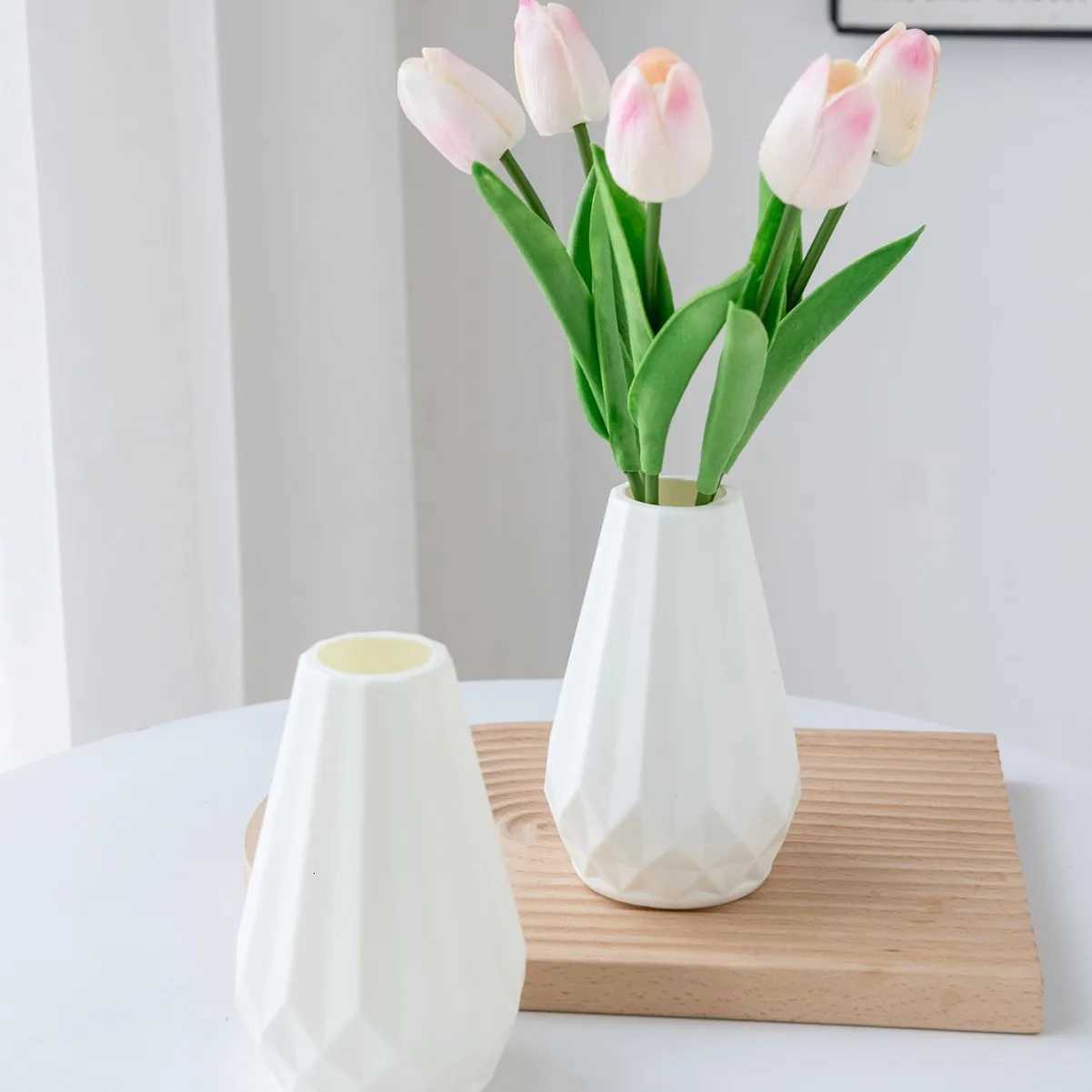 European-style Simulated Plastic Vase Ornaments Rhombic Vases Fresh And Simple Flower Arrangements Minimst Vases C251124