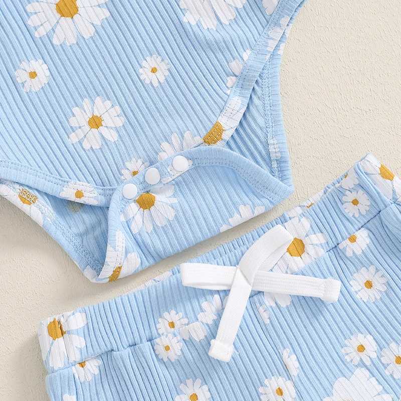 Clothing Sets 2024-06-13 Lioraitiin 0-18M Baby Girl Fall Outfit Print Long Sleeve Romper with Long Pants and Headband 3 Pcs Set R250424