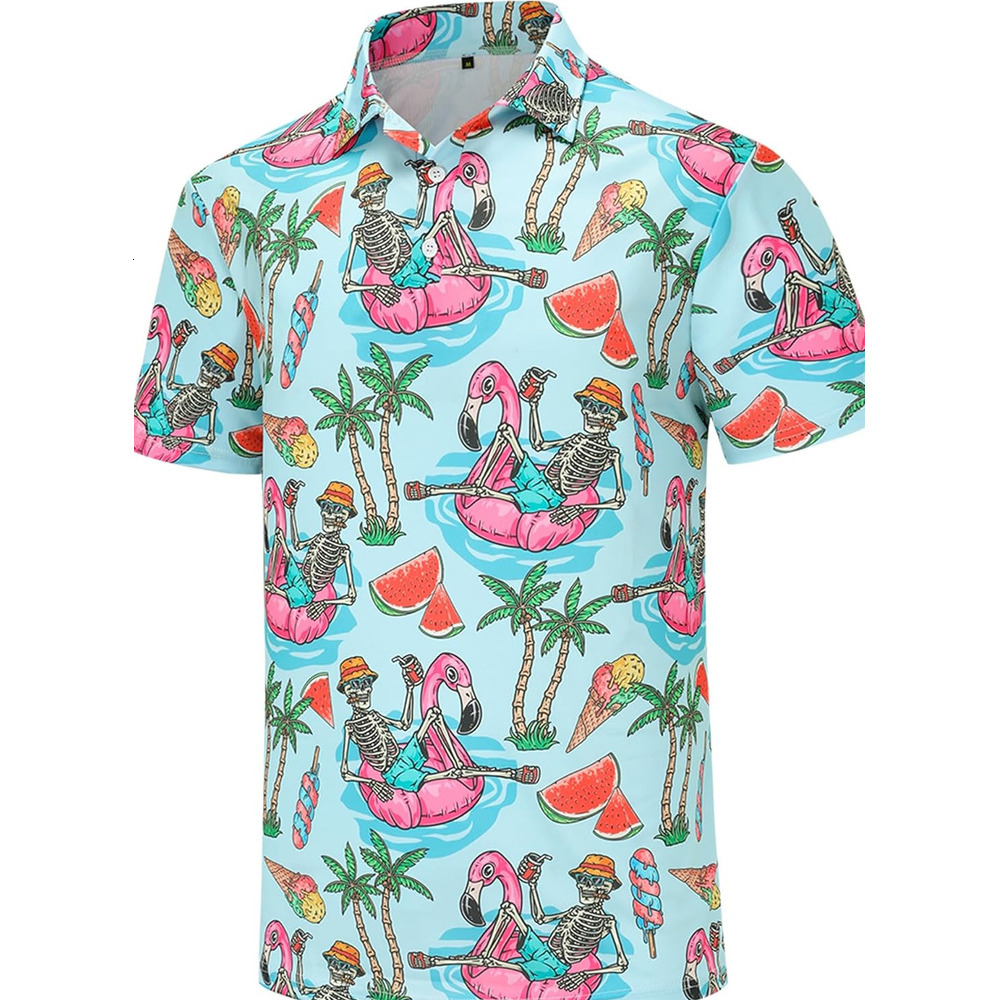 Mens Polo shirt Men's Polo Shirts Funny Golf Shirts for Men Short Sleeve Hawaiian Casual tops summer clothes Short sleeve