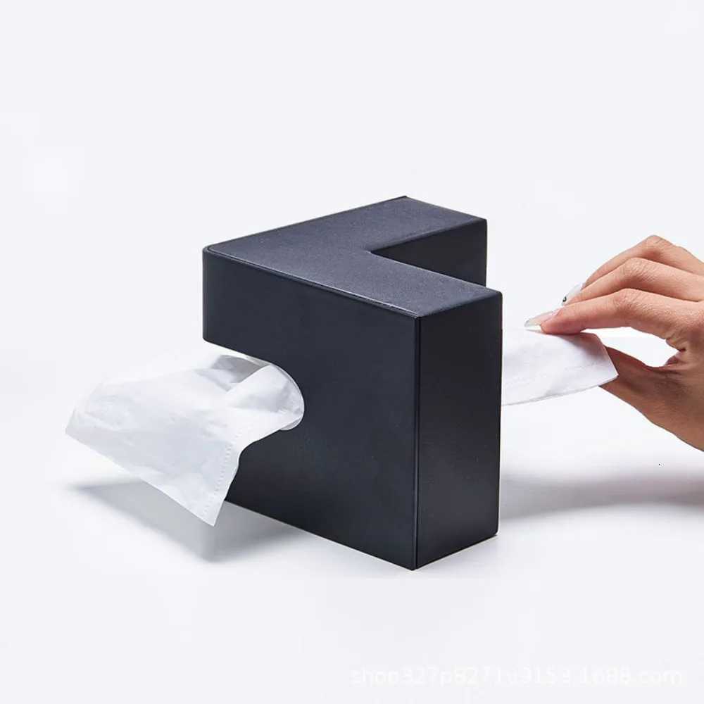 L-shaped Tissue Boxes Office Living Room Bedroom Simple and Creative Folding Double-sided Tissue Box Holder Home DecorationM251124