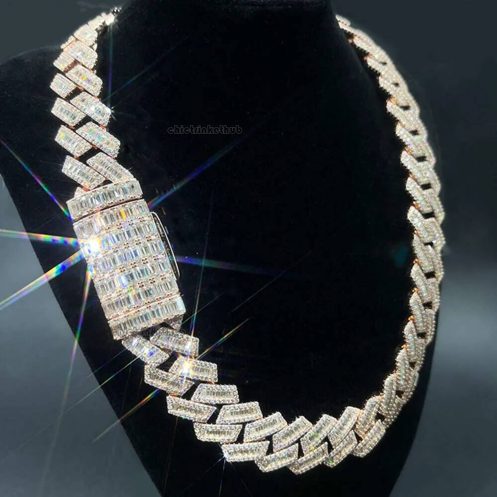 dia chains for men moissanite necklace designer Customization Cuban Full Iced Out Hiphop Chain Pass The Dia Test ice out cuban link chain