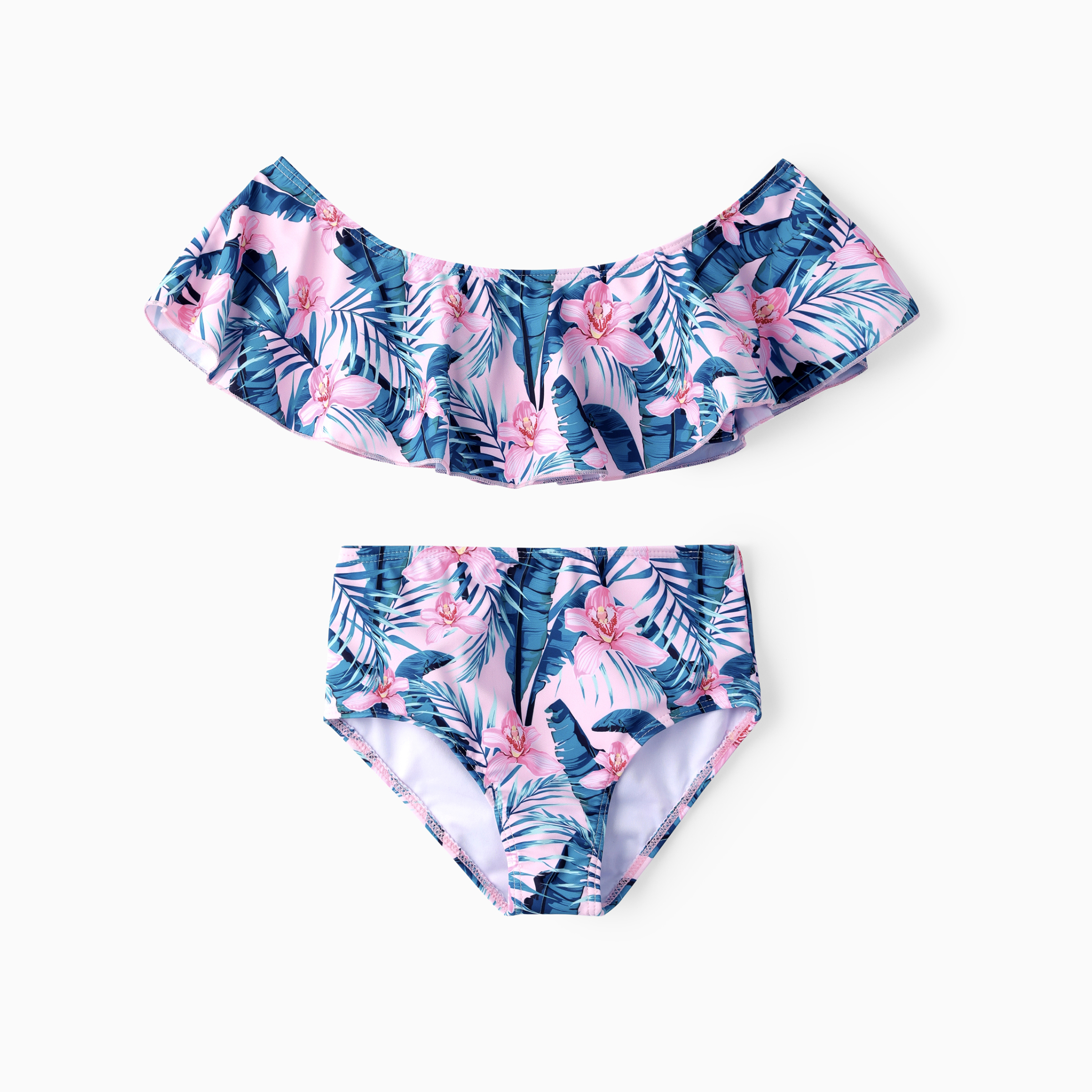 PatPat Kid Girl 2pcs Floral Print Swimsuits Set