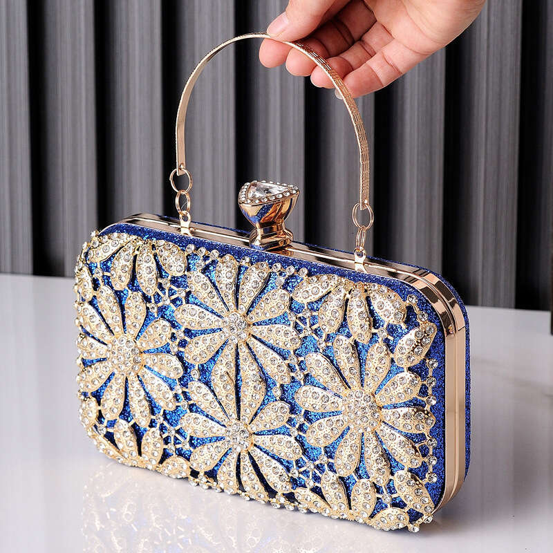 Dinner Bag Fashionable Sparkling Diamond Jewelry Dinner Rhinestone Dress Bag Hand Held Wedding Bride Bag KQ