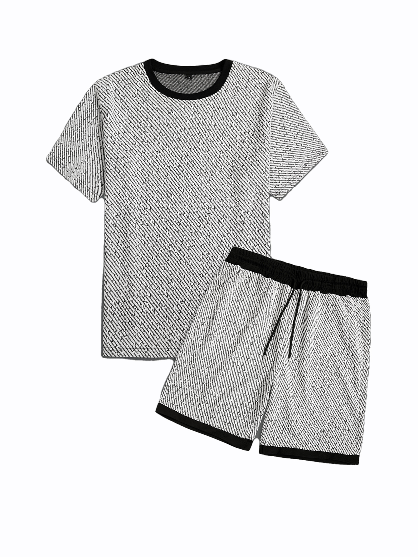 Men's summer casual business simple comfortable texture fabric breathable round neck hot selling short sleeved T-shirt set, suitable for going ou