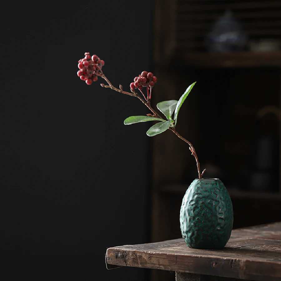 Vintage Vase Hydroponic Green Plant Simulation Flower Desktop Utensils Living Room Office Decoration Ornaments C251124