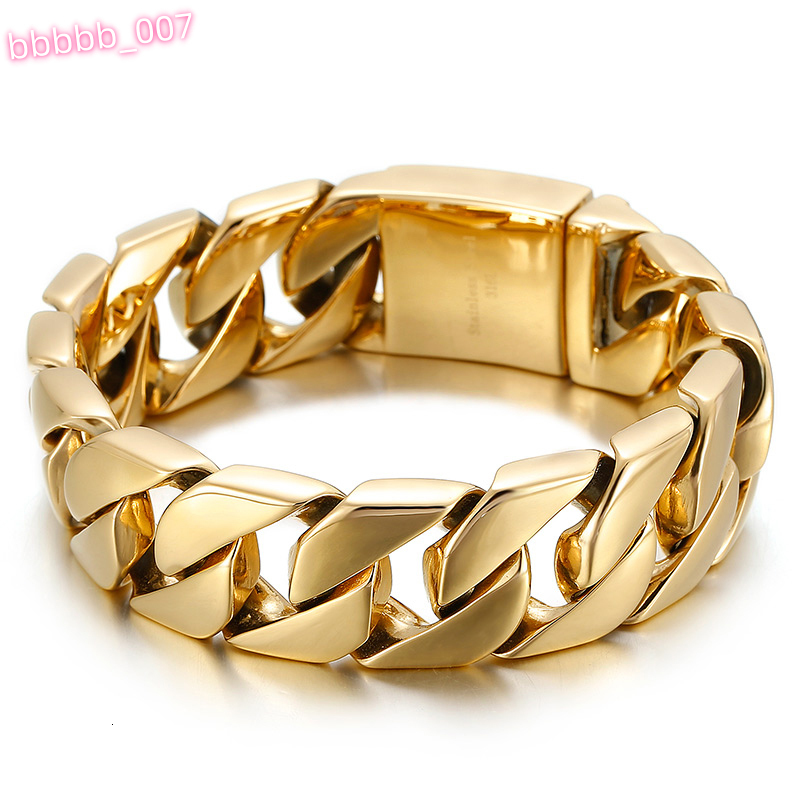 KALEN 20mm Miami Bracciali Peruviani Stainless Steel Cuban Hiphop Chain Link Bracelet