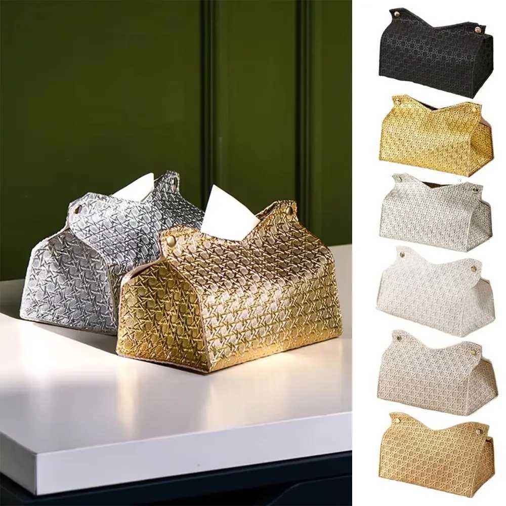 Decorative Rectangular Tissue Box-Case PU Leather Tissue Holder for Bathroom Modern Tissue Box Holder OfficeM251124