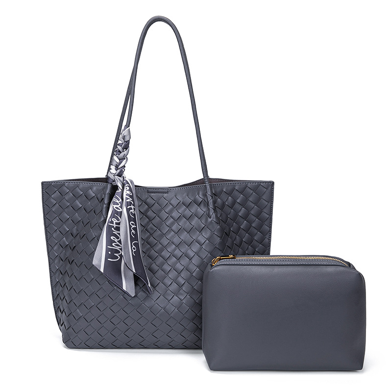 2025 hot selling new woven bag handmade women's handbag large capacity tote bag imitation leather shoulder crossbody bag free shipping designer