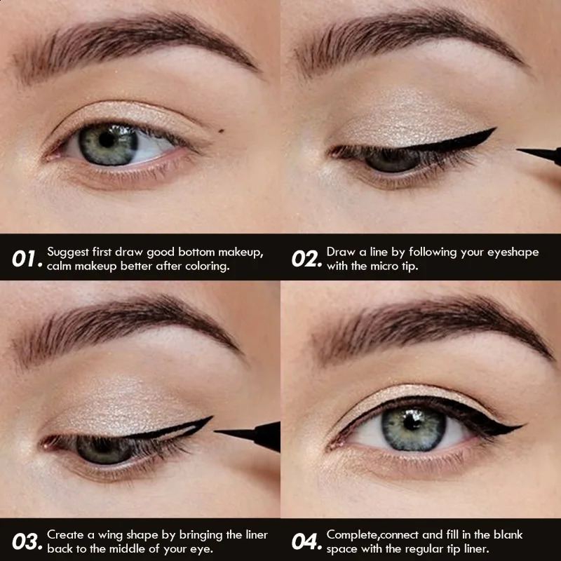 Black liquid eyeliner quick drying stain proof sweat waterproof durable and ultrathin 250418