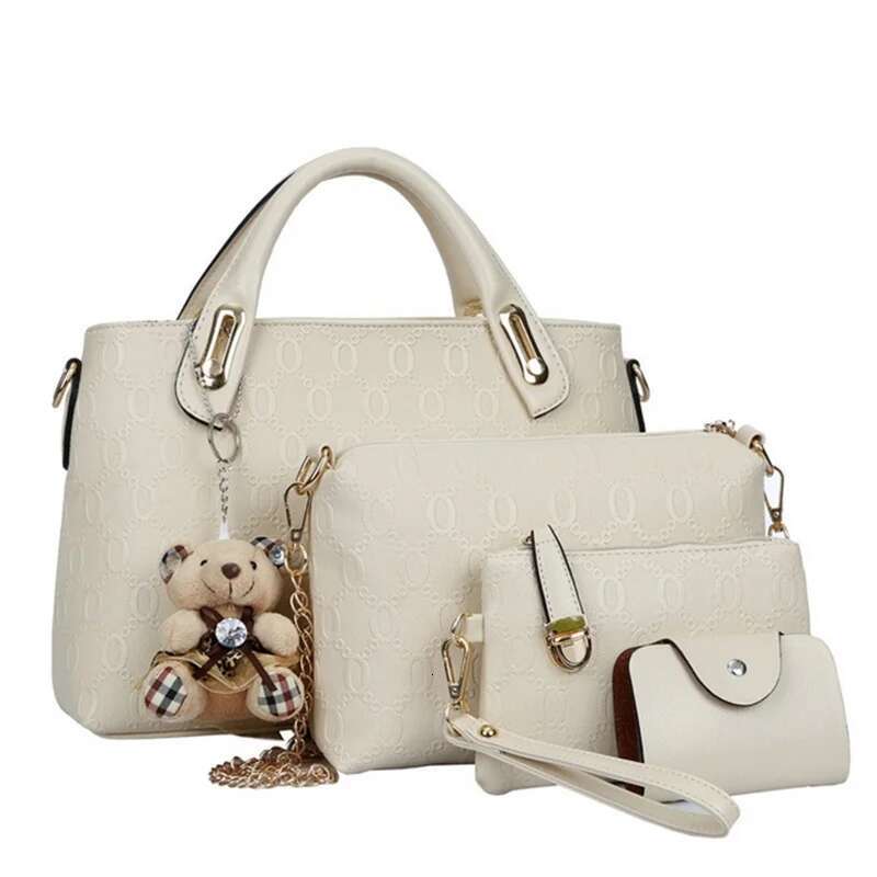 Multifunction 4Pcs/Set Women PU Leather Designer Handbag Messenger Shoulder Wallet Bags Storage Bag