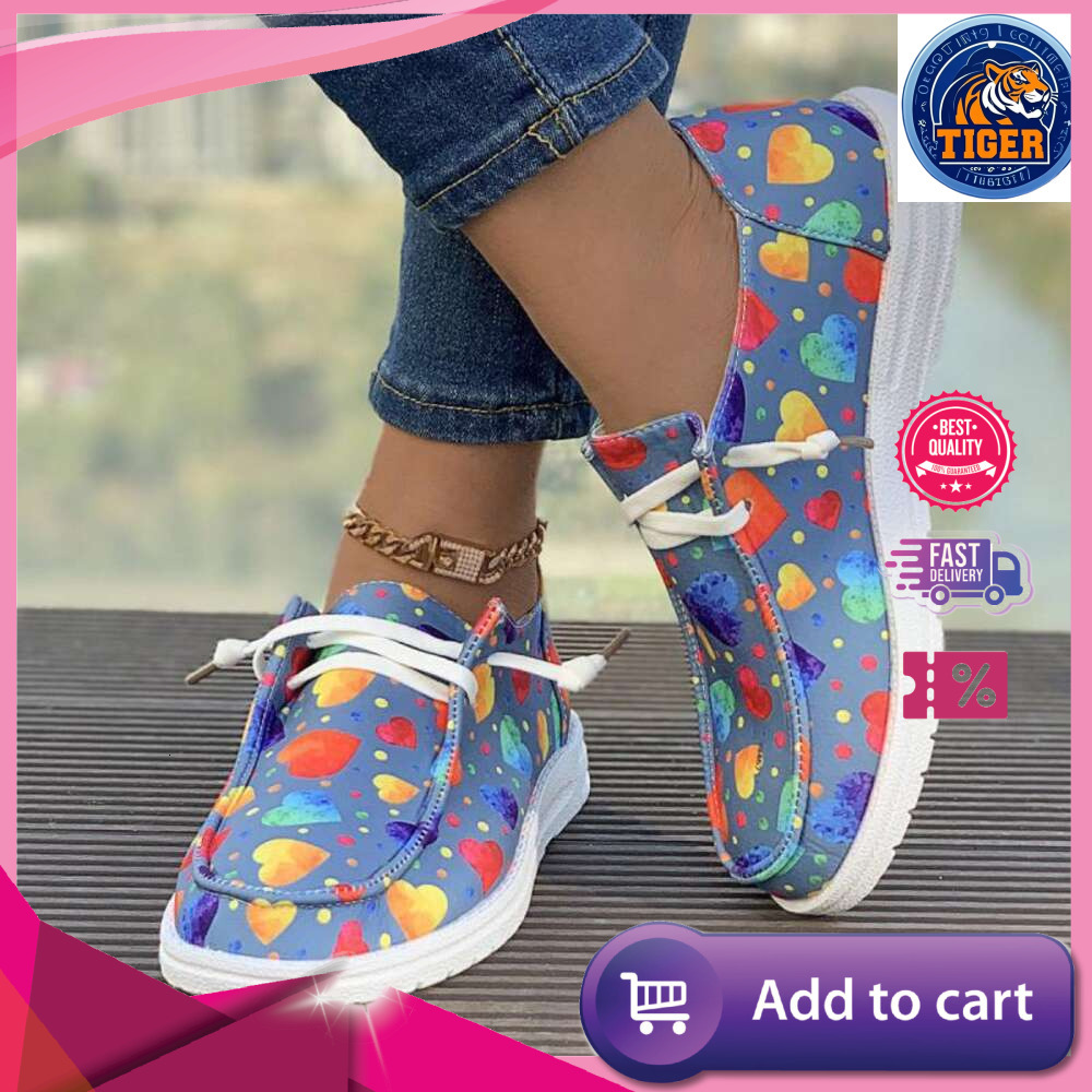 Ddmytiger Females Women Loafers Christmas Snowman Elk Graphic Print Lace Up Round T S Vulcanize Canvas Flat Shoes Zapatos Wear Ladies Apparel Outdoor 