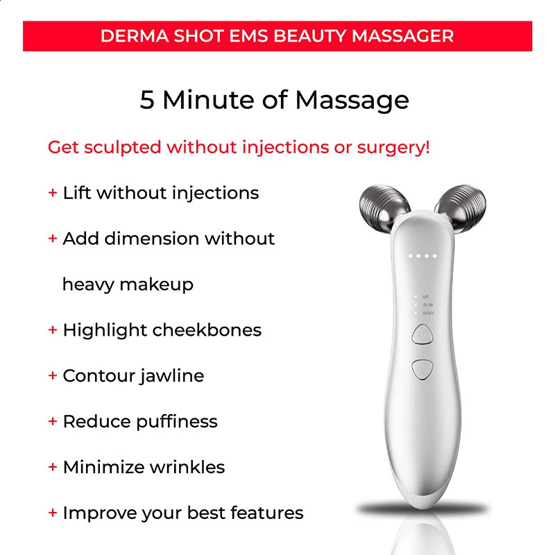2025 EMS Face Machine Facial Massager Microcurrent Roller Skin Rejuvenation Double Chin Removal Beauty Device 250418