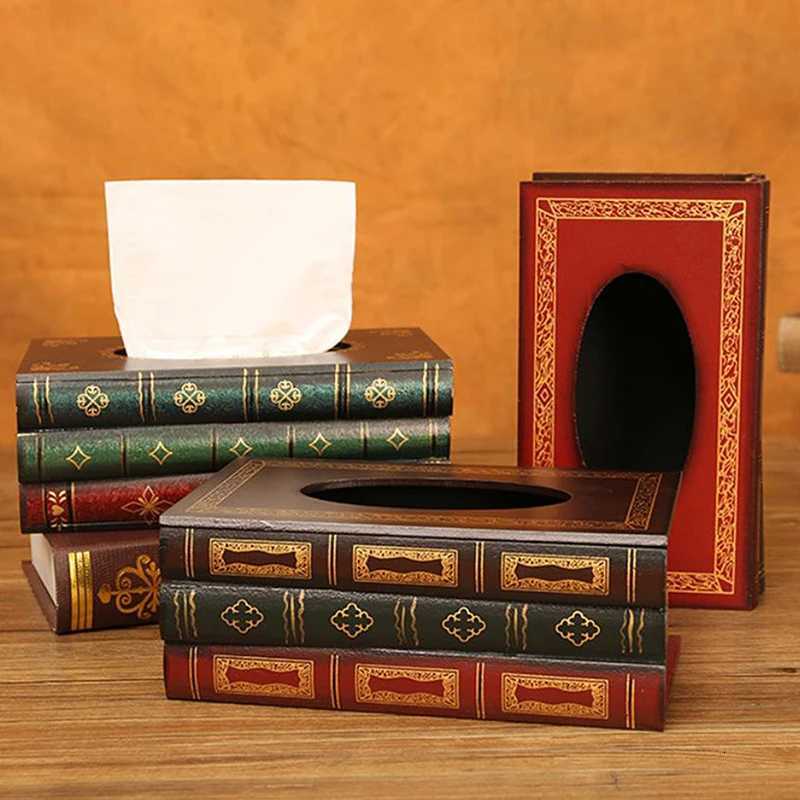 Luxury Book Style Tissue Box Napkin Holder Case Paper Box Container Fashion Hotel Storage Box Home Table Decoration OrnamentsM251124