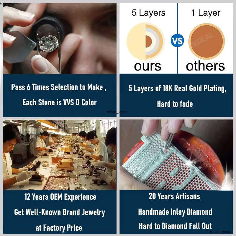 Bereal Custom IGI Certified Iced Lab-Grown Men's Hip-Hop 925 Silver Vvs Moissanite Chain Pendant Boutique Jewelry